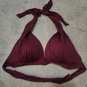 Maroon Halter Bikini Top